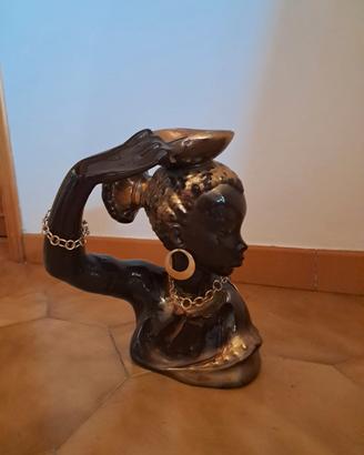 Busto ceramica donna etnica vintage anni 50 vaso