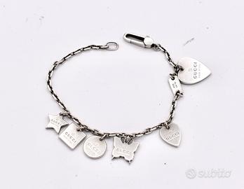 gucci bracciale argento 925 charms bracelet