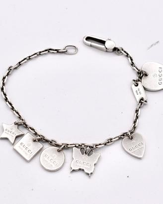 gucci bracciale argento 925 charms bracelet