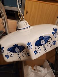 Lampadario in ceramica con contrappeso