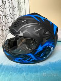 Casco moto ProtectWEAR blu design drago taglia S