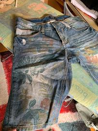 Pantaloncino jeans fantasia