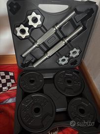 Kit manubri e bilanciere palestra 20kg
