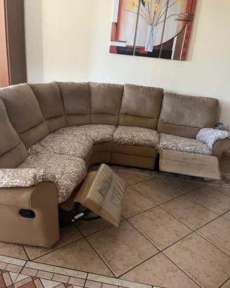 Divano angolare con opzione relax