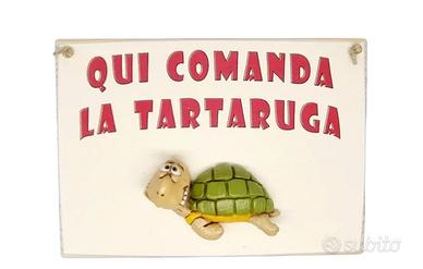 Targa in legno Tartaruga in resina fatta a mano