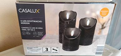 Set 3 candele LED CASALUX in vera cera – Nero