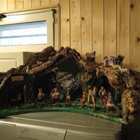 Presepe artigianale con pastori