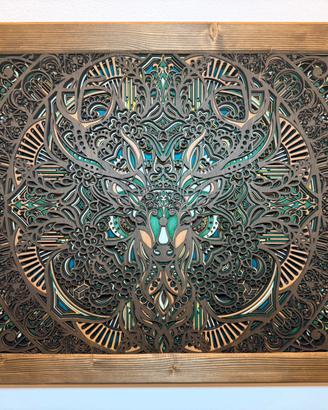 Quadro decorativo cervo 3D multistrato