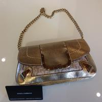 Dolce e Gabbana mini bag a spalla in pelle oro