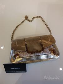 Dolce e Gabbana mini bag a spalla in pelle oro