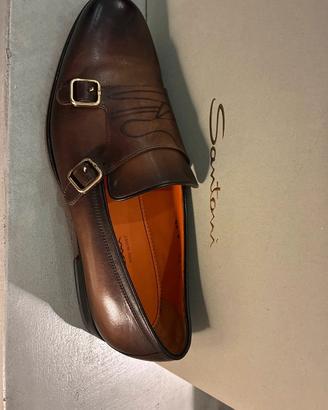Santoni double monk  loafers 43