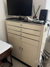 Mobile schedario metallo vintage con cassetti