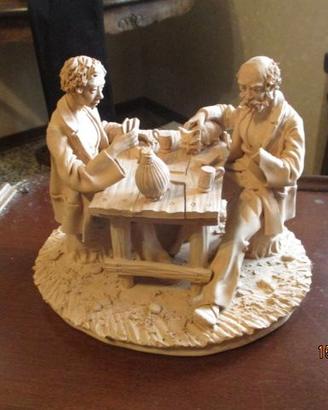 Coppia sculture in terracotta artigianali Trecot