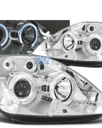 FARI PER FORD FIESTA MK6 02-05 OCCHI ANGEL CROMATI