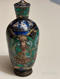 Cloisonné blu argento 925 . Porta profumo