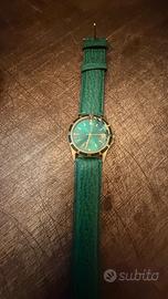 Orologio Vintage Quartz Verde e Oro 