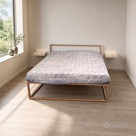 Letto matrimoniale struttura in ferro verniciato