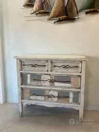 🤍 Cassettiera in legno stile shabby chic