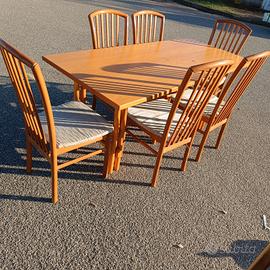 tavolo per sala con 6 sedie 180x80cm