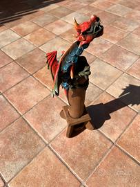 Drago intarsiato legno Brucia bastoncini incenso