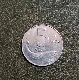 rara moneta 5 lire 1956 
