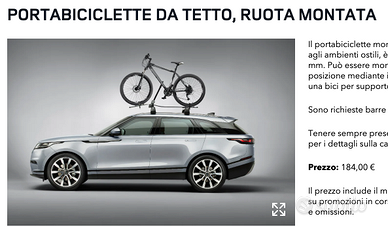 2 PORTABICICLETTE DA TETTO, RANGE ROVER VELAR