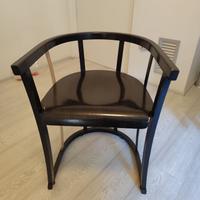 Anni 90 sedia Leopolda a pozzetto in faggio nera