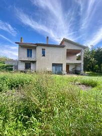 Panoramica villa da ultimare con oliveto