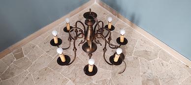 Lampadario ottone 8 luci
