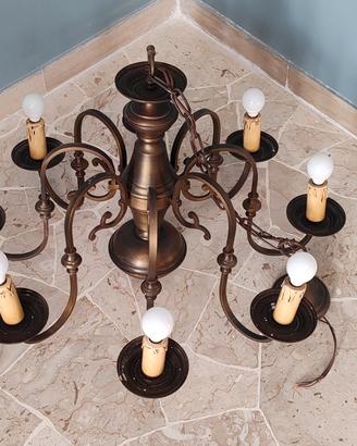 Lampadario ottone 8 luci