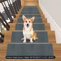 NUOVI 8pz Tappeti Antiscivolo Per Gradini 45×19cm