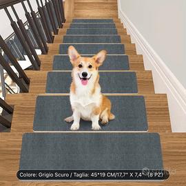 NUOVI 8pz Tappeti Antiscivolo Per Gradini 45×19cm