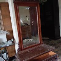 Mobile Vintage Specchiera E Base Con Cassetto