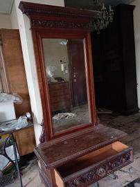 Mobile Vintage Specchiera E Base Con Cassetto