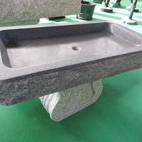 Lavandino lavabo in pietra diorite scura con vasca