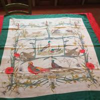 Foulard carrè vintage in seta , anni '60.