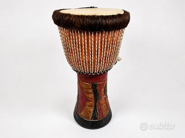 Djembe grande in legno intagliato 62,5 cm