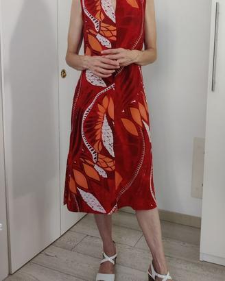 Abito rosso-arancio viscosa