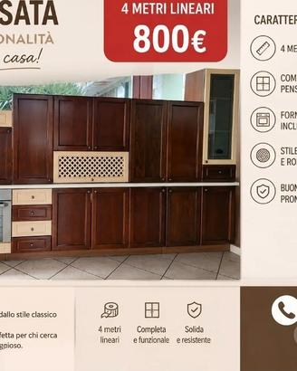 cucina in legno bicolore 
