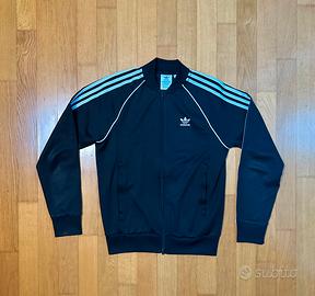 felpa nera zip adidas S