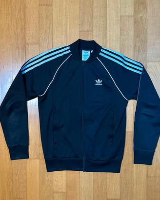 felpa nera zip adidas S