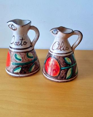 Set Olio e Aceto Vintage Ceramiche De Simone  '60s
