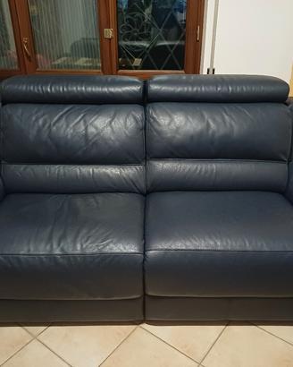 Divano 3 posti in vera pelle con relax elettrico