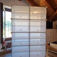 Scarpiera, Scaffale Modulare a 10 Scomparti per 40