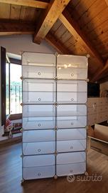 Scarpiera, Scaffale Modulare a 10 Scomparti per 40