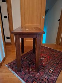 Tavolino consolle in legno con inserto in vetro