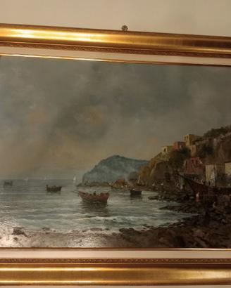 Quadro marina con barche - Manno