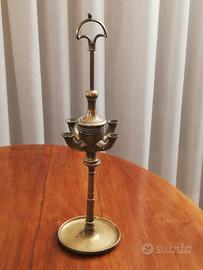 Antica lampada ad olio fiorentina in ottone