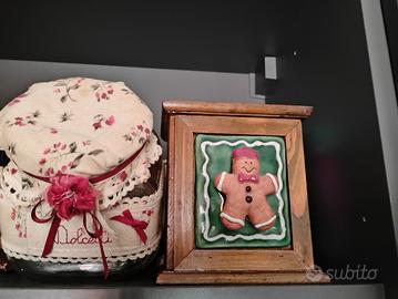 Scatola vintage legno cassetto ceramica countrychi