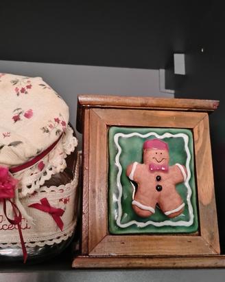 Scatola vintage legno cassetto ceramica countrychi